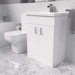 Nes Home White Basin Vanity And Close Coupled Toilet - thumbnail 4