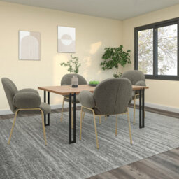 Dorel Dining Chair Set Of 2 In Teddy Fabric Dark Mink - thumbnail 2