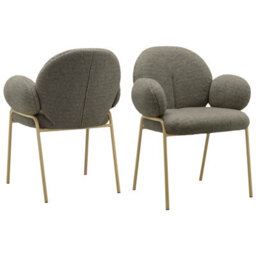 Dorel Dining Chair Set Of 2 In Teddy Fabric Dark Mink - thumbnail 1