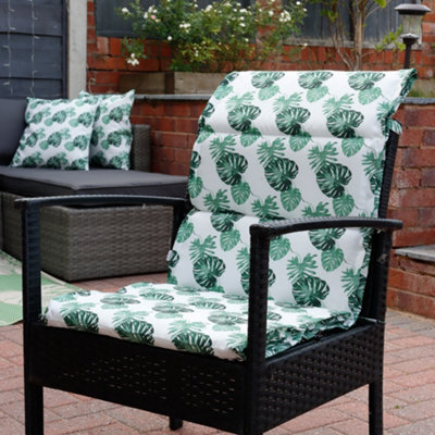 Gardenwize Pair Of Outdoor Garden Decorative Full Length Bench Seat Pad Cushions - Bali Leaf - image 1