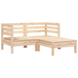 Berkfield Garden Sofa 2-Seater With Footstool Solid Wood Pine - thumbnail 2