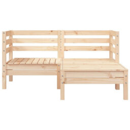 Berkfield Garden Sofa 2-Seater With Footstool Solid Wood Pine - thumbnail 4
