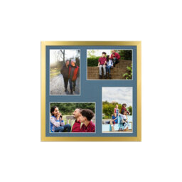 AK Frames 12X12 Gold Sleek Multi Photo Frame With Pompadour Mount - Holds 4 Apertures (4X) 6X4 Photos