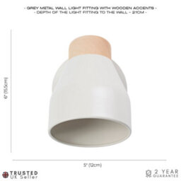 Happy Homewares Contemporary Scandinavian Designed Wall Light Fitting In Pastel Muted Dove Grey - thumbnail 5