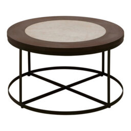 Orsina Modern Side Table With Latticed Base, Practical Wooden Round Table For Outdoor Patio,  Black Bedside Table - thumbnail 2