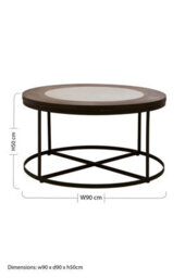 Orsina Modern Side Table With Latticed Base, Practical Wooden Round Table For Outdoor Patio,  Black Bedside Table - thumbnail 5