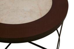 Orsina Modern Side Table With Latticed Base, Practical Wooden Round Table For Outdoor Patio,  Black Bedside Table - thumbnail 4