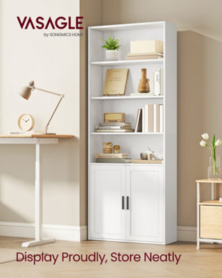Vasagle Bookcase, 6-Tier Tall Bookshelf, Book Shelf With Doors, Shelving Unit, 24 X 60 X 175 Cm, For Living Room, Home Office - image 1