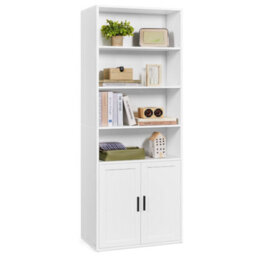 Vasagle Bookcase, 6-Tier Tall Bookshelf, Book Shelf With Doors, Shelving Unit, 24 X 60 X 175 Cm, For Living Room, Home Office - thumbnail 2