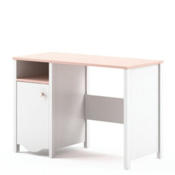 Arte Stylish Mia Computer Desk In White Matt & Pink - Ideal Study Space (H)760mm X (W)1100mm X (D)510mm, Versatile Design - thumbnail 1