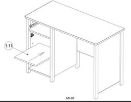 Arte Stylish Mia Computer Desk In White Matt & Pink - Ideal Study Space (H)760mm X (W)1100mm X (D)510mm, Versatile Design - thumbnail 3