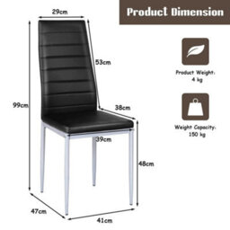 Dining Chairs Padded Seat High Back Armless Accent Dining Side Chairs Set Of 4 - thumbnail 2