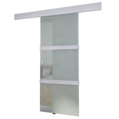 Berkfield Beautiful Sliding Door Glass And Aluminium 178 Cm Silver - image 1