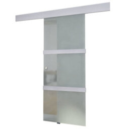 Berkfield Beautiful Sliding Door Glass And Aluminium 178 Cm Silver