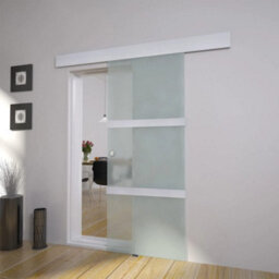 Berkfield Beautiful Sliding Door Glass And Aluminium 178 Cm Silver - thumbnail 2