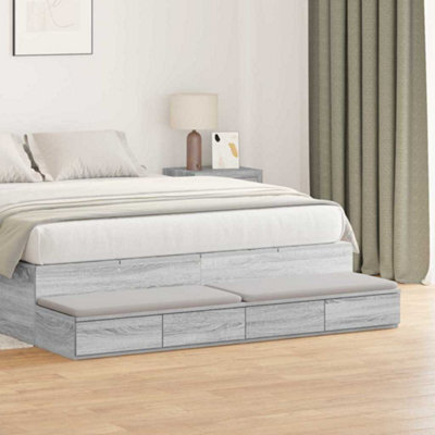 Berkfield Bed Drawers - Grey Sonoma, 150 X 36.5 X 16.5 Cm, Made Of Engineered Wood - image 1