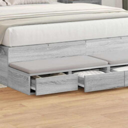 Berkfield Bed Drawers - Grey Sonoma, 150 X 36.5 X 16.5 Cm, Made Of Engineered Wood - thumbnail 4
