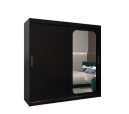 Arte Uppsala T2 Sliding Door Wardrobe 200Cm In Black - Bold Mirrored Storage For Modern Living - thumbnail 2