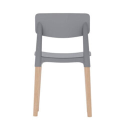Urbn-Living Urbnliving Set Of 4 Scandinavian Dining Chairs Beech Wood Legs Modern Plastic Seat - Grey - thumbnail 9