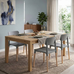 Urbn-Living Urbnliving Set Of 4 Scandinavian Dining Chairs Beech Wood Legs Modern Plastic Seat - Grey - thumbnail 2
