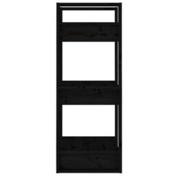 Berkfield Book Cabinet/room Divider Black 41X35X91 Cm Solid Wood Pine - thumbnail 4