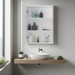 Sline 400X700mm White Wall Mounted Bathroom Mirror Cabinet Adjustable Shelf Ample Storage Space  Flat Packed - thumbnail 5