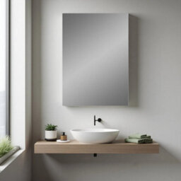 Sline 400X700mm White Wall Mounted Bathroom Mirror Cabinet Adjustable Shelf Ample Storage Space  Flat Packed