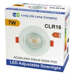 Long Life Lamps Company 7W Adjustable Round Led Recessed Ceiling Downlight 3000K Clr16 - thumbnail 9