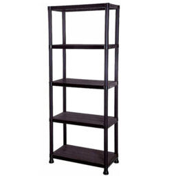 HEATON WHOLESALE 2 X Extra Large Black Plastic 5 Tier Compact Home Garage Storage Shelving Unit