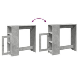 Berkfield Bar Table With Racks Concrete Grey 101X40X103.5 Cm Engineered Wood - thumbnail 8