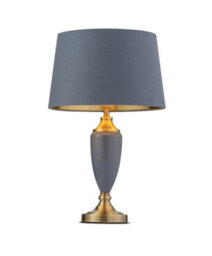 Lighting Supermarket Bailey Large Juniper Blue Table Lamp With Blue/gold Lined Shade - thumbnail 2