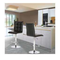 Evre Grey Cuban Bar Stool With Adjustable Gas Lift And 360 Degree Swivel For  Kitchen Breakfast Restaurant - thumbnail 4