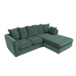 Abakus Direct Lucas Water Repellent Velvet Chenille Right Facing Corner Sofa In Jungle Green - thumbnail 4