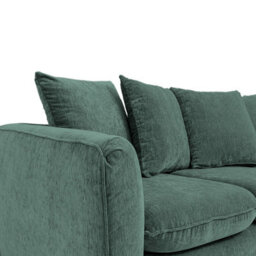 Abakus Direct Lucas Water Repellent Velvet Chenille Right Facing Corner Sofa In Jungle Green - thumbnail 6