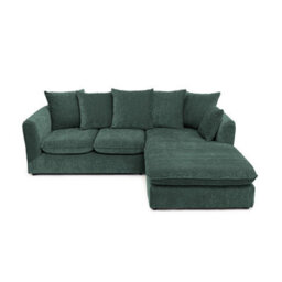 Abakus Direct Lucas Water Repellent Velvet Chenille Right Facing Corner Sofa In Jungle Green - thumbnail 2