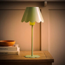 Valuelights Hattie Green Scallop Rechargeable Table Lamp - thumbnail 2
