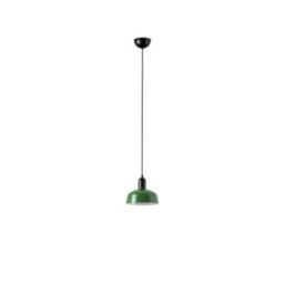 Luminosa Lighting Luminosa Tatawin Small Dome Pendant Ceiling Light Black, Gloss Green 1X E27