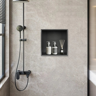 30X30Cm Bathroom Shower Niche 304 Stainless Steel Recessed Wall Storage Shelves - image 1