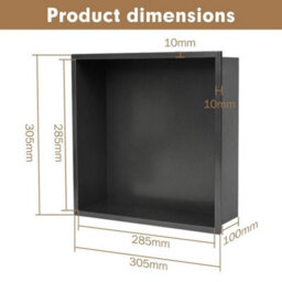 30X30Cm Bathroom Shower Niche 304 Stainless Steel Recessed Wall Storage Shelves - thumbnail 2