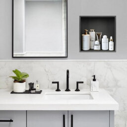 30X30Cm Bathroom Shower Niche 304 Stainless Steel Recessed Wall Storage Shelves - thumbnail 5
