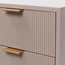 Ohs Ribbed 3 Draw Nightstand Modern Bedside Table - Natural - thumbnail 8