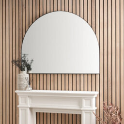 Pacific Lifestyle Arch Wall Mirror Black Metal Slim Frame 120X90Cm Industrial Minimalist - thumbnail 1