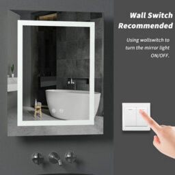 Luvodi Small Vanity Led Illuminated Bathroom Mirror Wall Mount Cosmetic Lights 400mm X 500mm - thumbnail 3