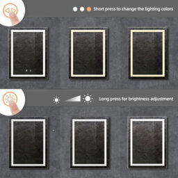 Luvodi Small Vanity Led Illuminated Bathroom Mirror Wall Mount Cosmetic Lights 400mm X 500mm - thumbnail 4