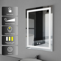 Luvodi Small Vanity Led Illuminated Bathroom Mirror Wall Mount Cosmetic Lights 400mm X 500mm - thumbnail 5