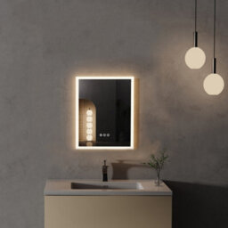 Luvodi Small Vanity Led Illuminated Bathroom Mirror Wall Mount Cosmetic Lights 400mm X 500mm - thumbnail 6