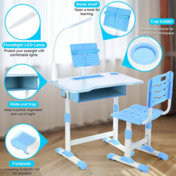 Kids Desk And Chair Set Children Study Table And Chair Writing Table - thumbnail 6