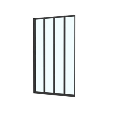 800 X 1400 mm 4 Fold Door Bath Shower Screen Black Frame - image 1