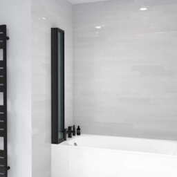 800 X 1400 mm 4 Fold Door Bath Shower Screen Black Frame - thumbnail 5