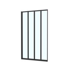 800 X 1400 mm 4 Fold Door Bath Shower Screen Black Frame - thumbnail 1